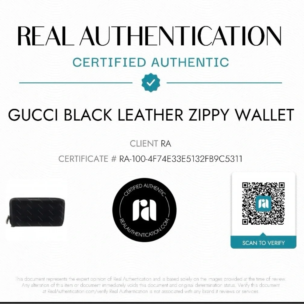 Pre-Owned Authentic Gucci Black Leather Zip Around Wallet - Picture 9 of 9